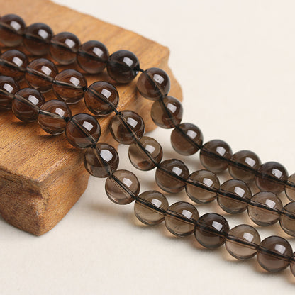 Natural Smoky Quartz Round Beads for Jewelry Making