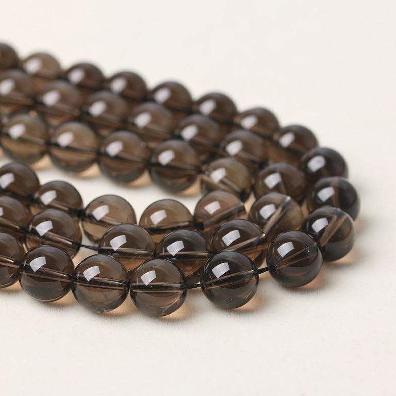 Natural Smoky Quartz Round Beads for Jewelry Making