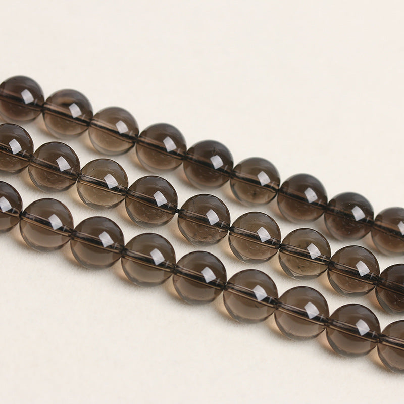 Natural Smoky Quartz Round Beads for Jewelry Making