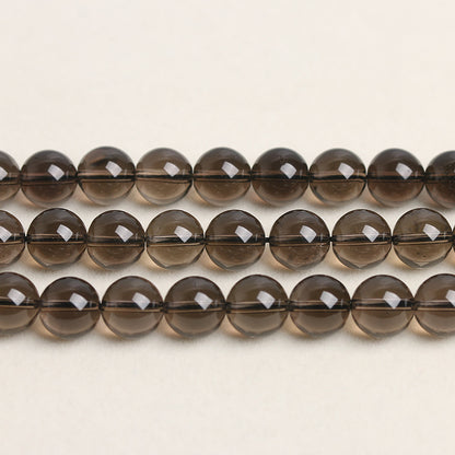 Natural Smoky Quartz Round Beads for Jewelry Making