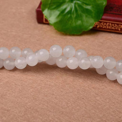 Natural White Chalcedony Round Beads for Jewelry Making