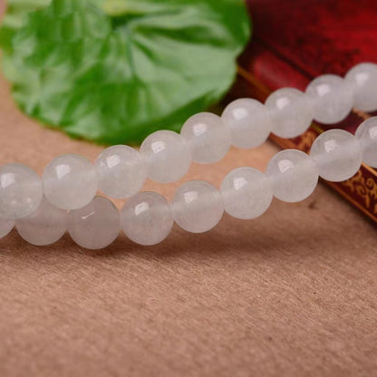 Natural White Chalcedony Round Beads for Jewelry Making