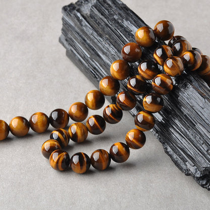 5A Grade Natural Yellow Tiger's Eye  Gemstone Round Beads