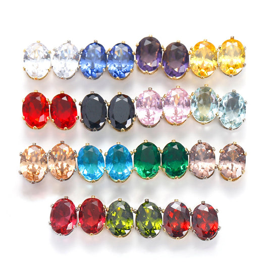 Oval Zircon Zirconia Beads DIY Accessories 6*8MM