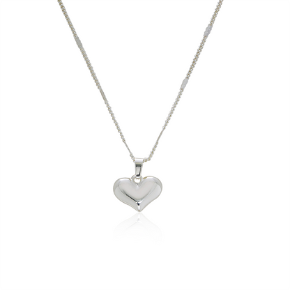 Platinum Heart Pendant Necklace