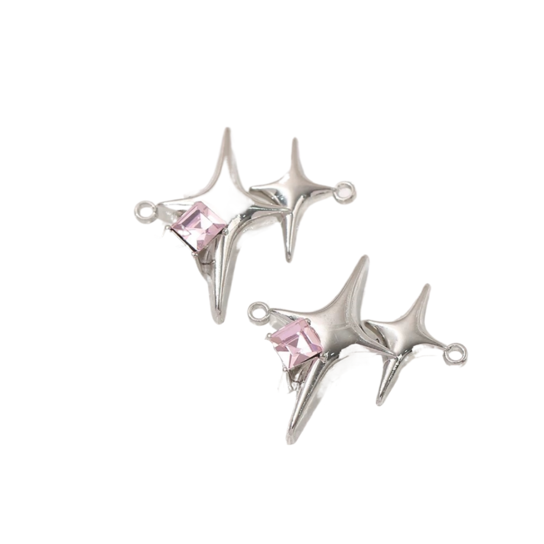 Colgante de corazón rosa, joyería DIY para pulseras y collares hechos a mano, suministros para manualidades