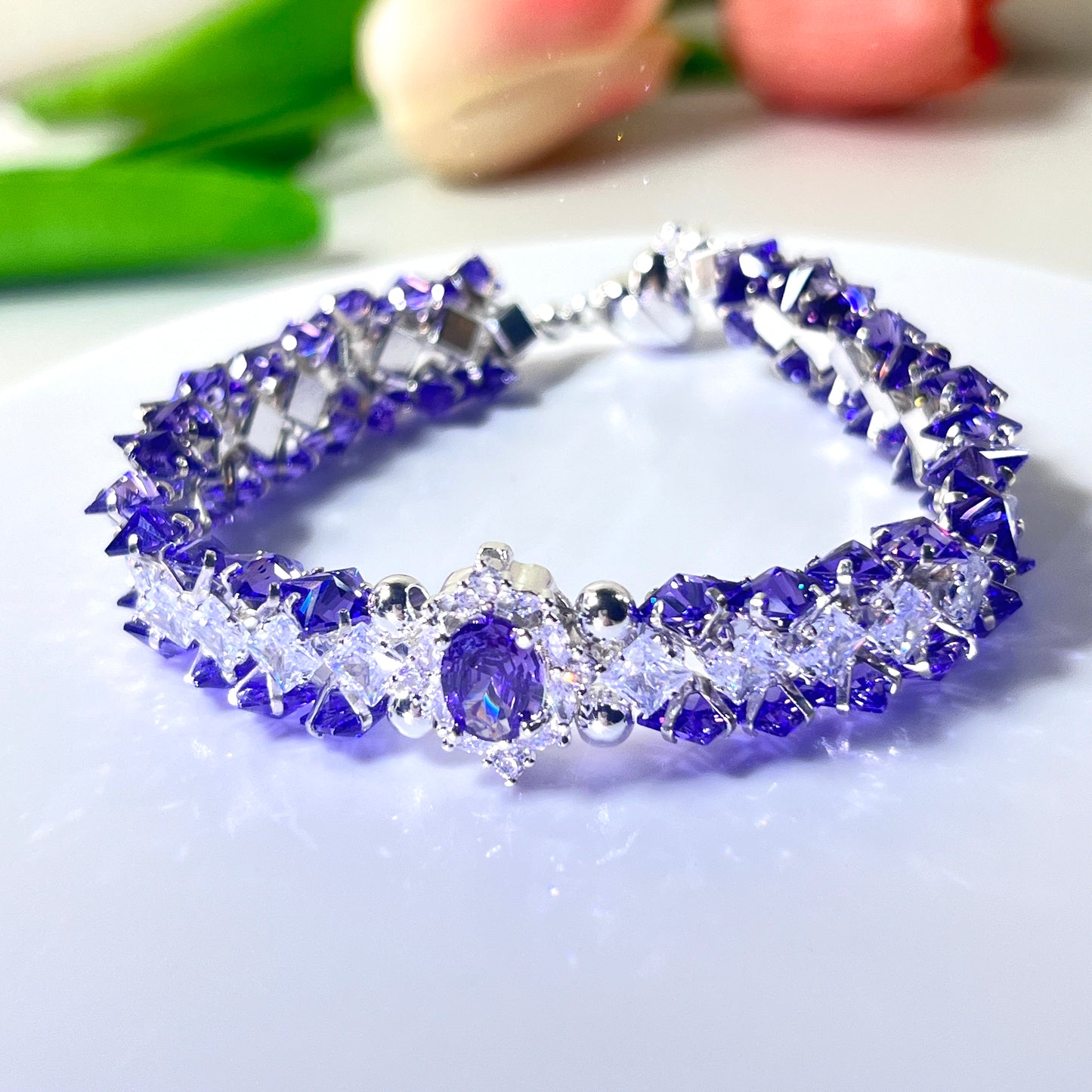 ‘Purple Enchantment’ Zircon Handmade Bracelet DIY Kit