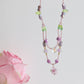 Purple Floral Natural Stone Crystal Beads Handmade Necklace