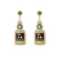 Rhinestone Cherry Whiskey Bottle Earrings