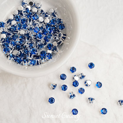 OneMillet Round Cubic Zirconia Beads AAA Silver Plated