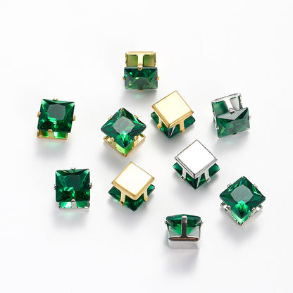 Kit-M16 Square Zircon & Pearl Handmade Bracelet DIY Kit