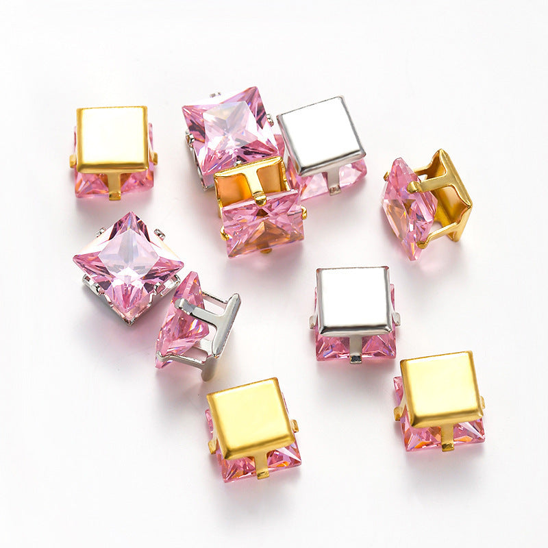 Kit-M16 Square Zircon & Pearl Handmade Bracelet DIY Kit
