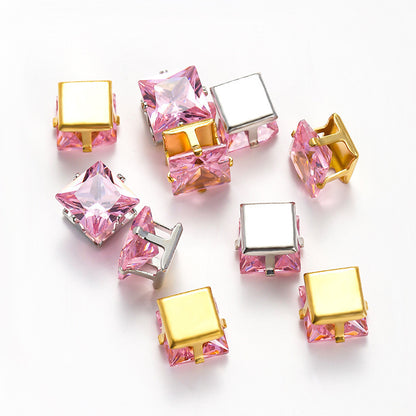 Kit-M16 Square Zircon & Pearl Handmade Bracelet DIY Kit