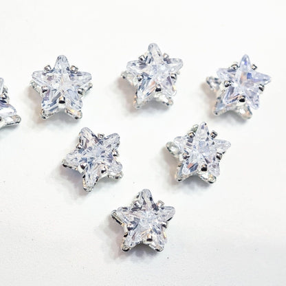 Star Zircon DIY Beads Accessory 5A Zirconia Silver-Plated