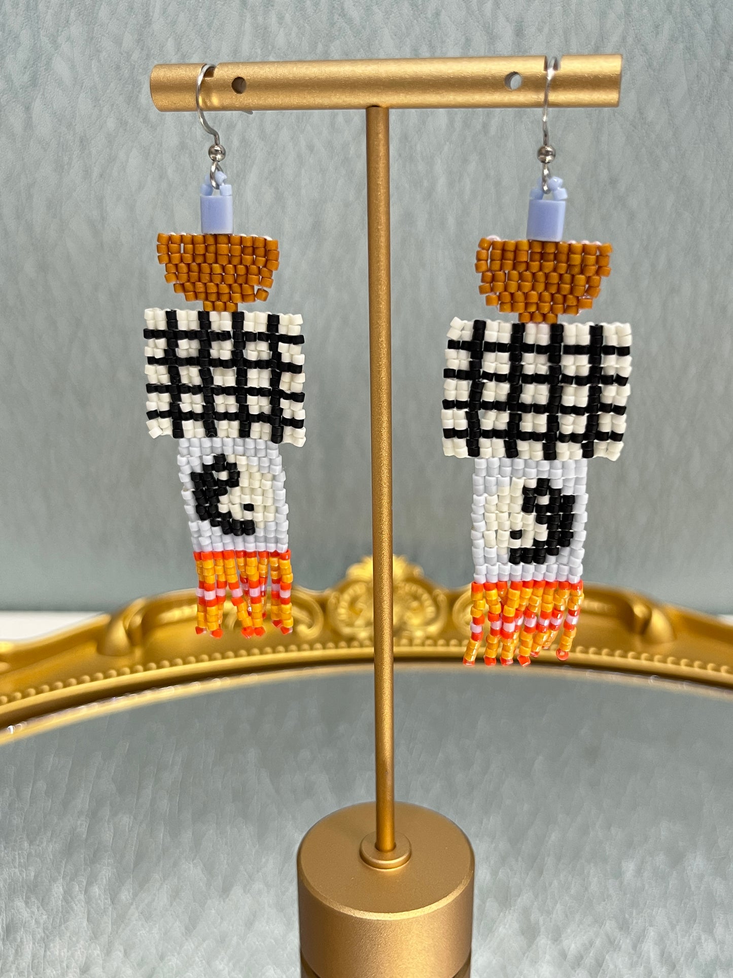 Tai Chi Vintage Bohemian Earrings  Seed Bead Handmade Tassel Earrings