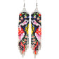 Colorful Portrait Vintage Boho Earrings  Dangling Earrings Seed Bead Handmade Tassel Earrings