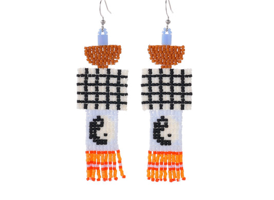 Tai Chi Vintage Bohemian Earrings  Seed Bead Handmade Tassel Earrings