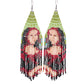 Mona Lisa Vintage Bohemian Earrings Egyptian Seed Bead Handmade Tassel Earrings