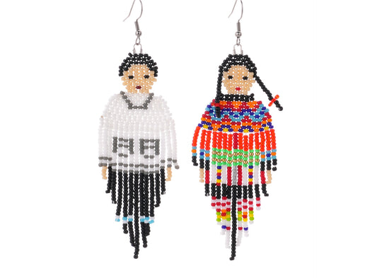 Boy&Girl Vintage Bohemian Earrings Egyptian Seed Bead Handmade Tassel Earrings