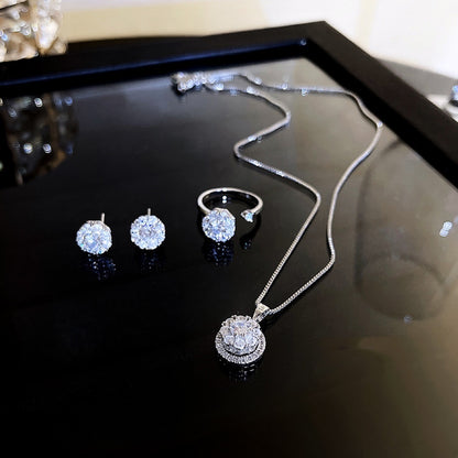 Spend $80 or more at our store and receive a free zircon jewelry set, necklace, ring, earrings