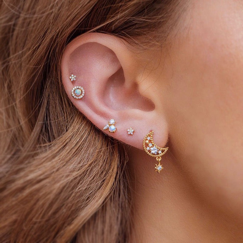 High Quality Zircon Earrings  Cartilage Earring Stud Piercing Jewelry Set