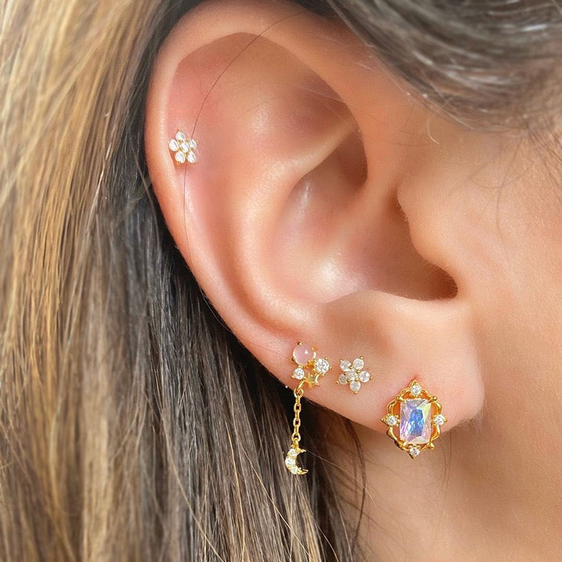 High Quality Zircon Earrings  Cartilage Earring Stud Piercing Jewelry Set