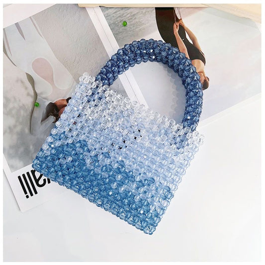 Exquisite Handmade Beaded Bag Blue