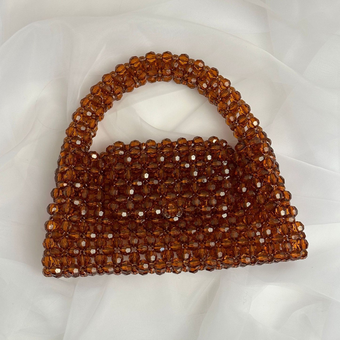 Handmade beads bag fashion handbag brown