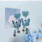 Blue Butterfly Beads Sterling Silver Earrings