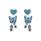 Blue Butterfly Beads Sterling Silver Earrings