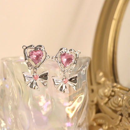 High-Quality Pink Cubic Zirconia Necklace and Earring Set