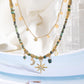 Vintage Handcrafted Beaded Necklace with Natural Gemstones in Colorful Hues