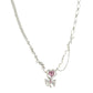 High-Quality Pink Cubic Zirconia Necklace and Earring Set