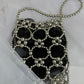 Handmade beads bag pearls handbag black