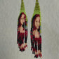 Mona Lisa Vintage Bohemian Earrings Egyptian Seed Bead Handmade Tassel Earrings