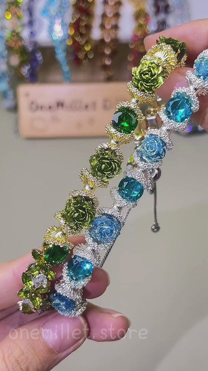 Pulsera de aguamarina y perla hecha a mano