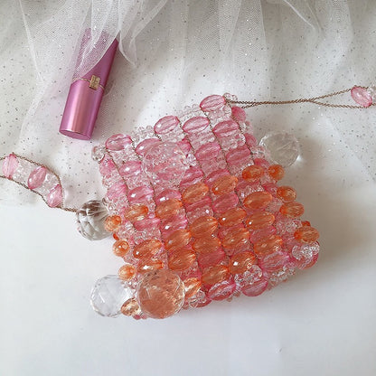 Mini bolso de mano con cuentas de cristal