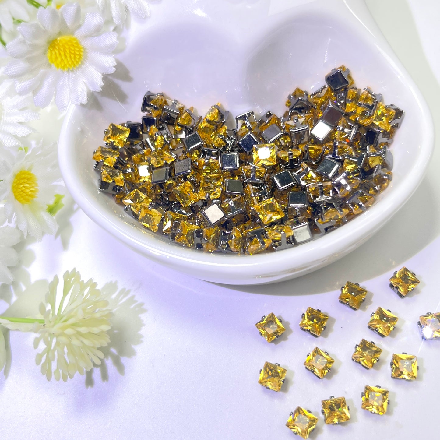 OneMillet Black-Base Square  Zirconia Stone 5mm