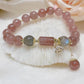 Dainty Natural Strawberry Crystal Bracelet Lucky Healing Friendship Beaded Bracelet