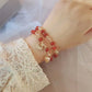 Natural Crystal Beaded Bracelet with Charm Bracelets  Dainty Friendship Bracelet Red