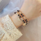 Natural Crystal Beaded Bracelet with Charm Bracelets Dainty Friendship Bracelet Black